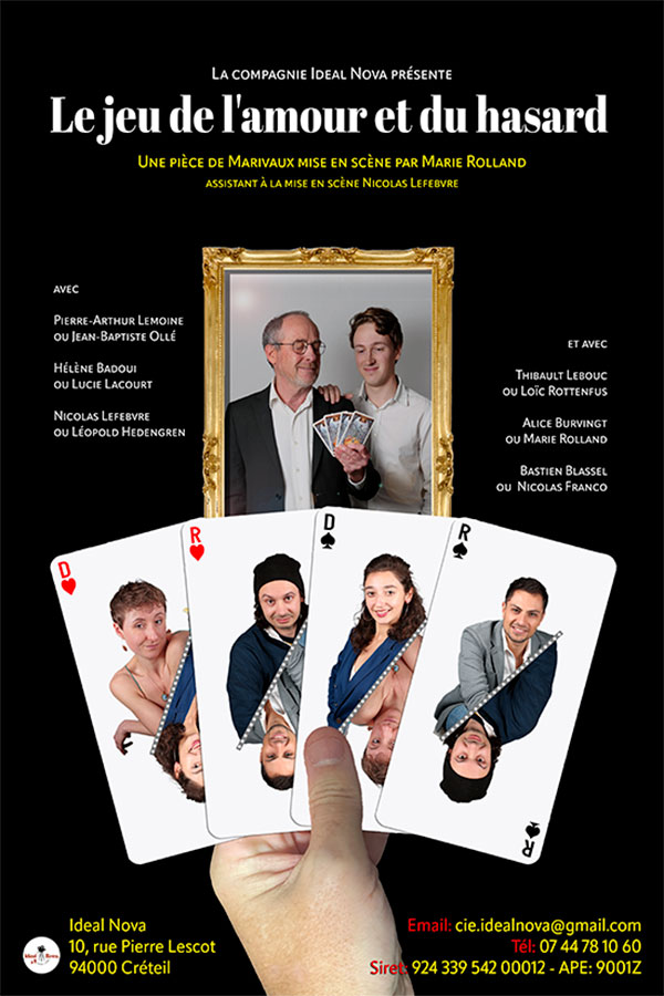 Le Jeu de l'Amour et du Hasard au Théâtre Montmartre Galabru le dimanche à 18h